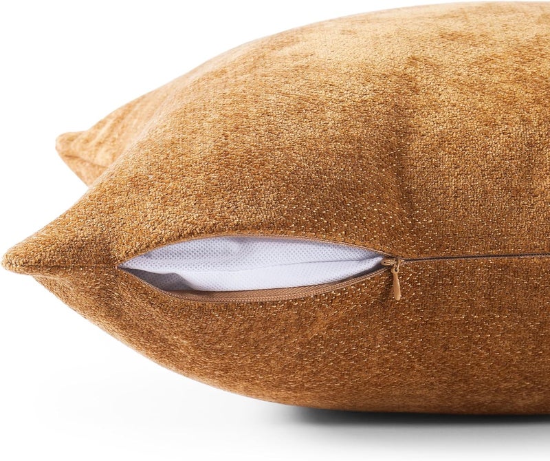 Eminence Home Milano Textured Filled Cushion, Mustard Yellow, 48x48 cm - Image 3